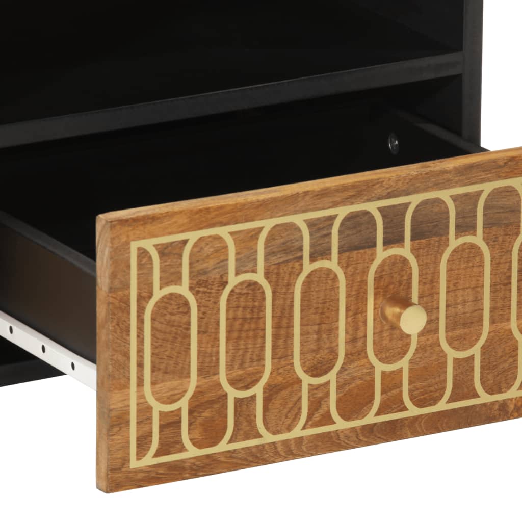 Coffee Table 80X54X40 Cm Solid Wood Mango Black Brown Honey Brown 80 Cm Brown 80