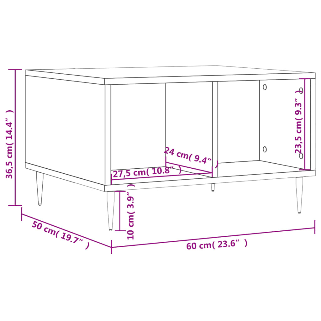 Coffee Table 60X50X36.5 Cm Engineered Wood