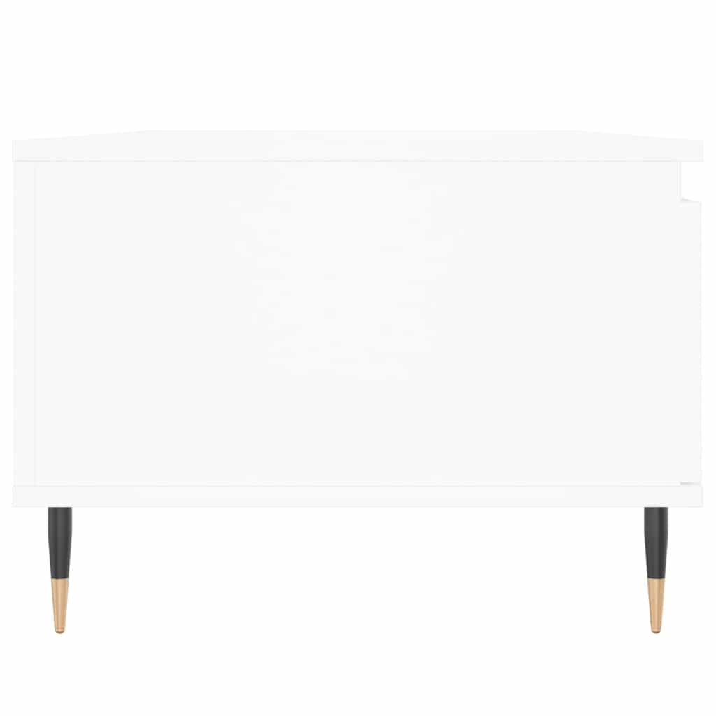 Coffee Table Smoked Oak Drawer Storage Living Room 90x50cm white Engineered wood