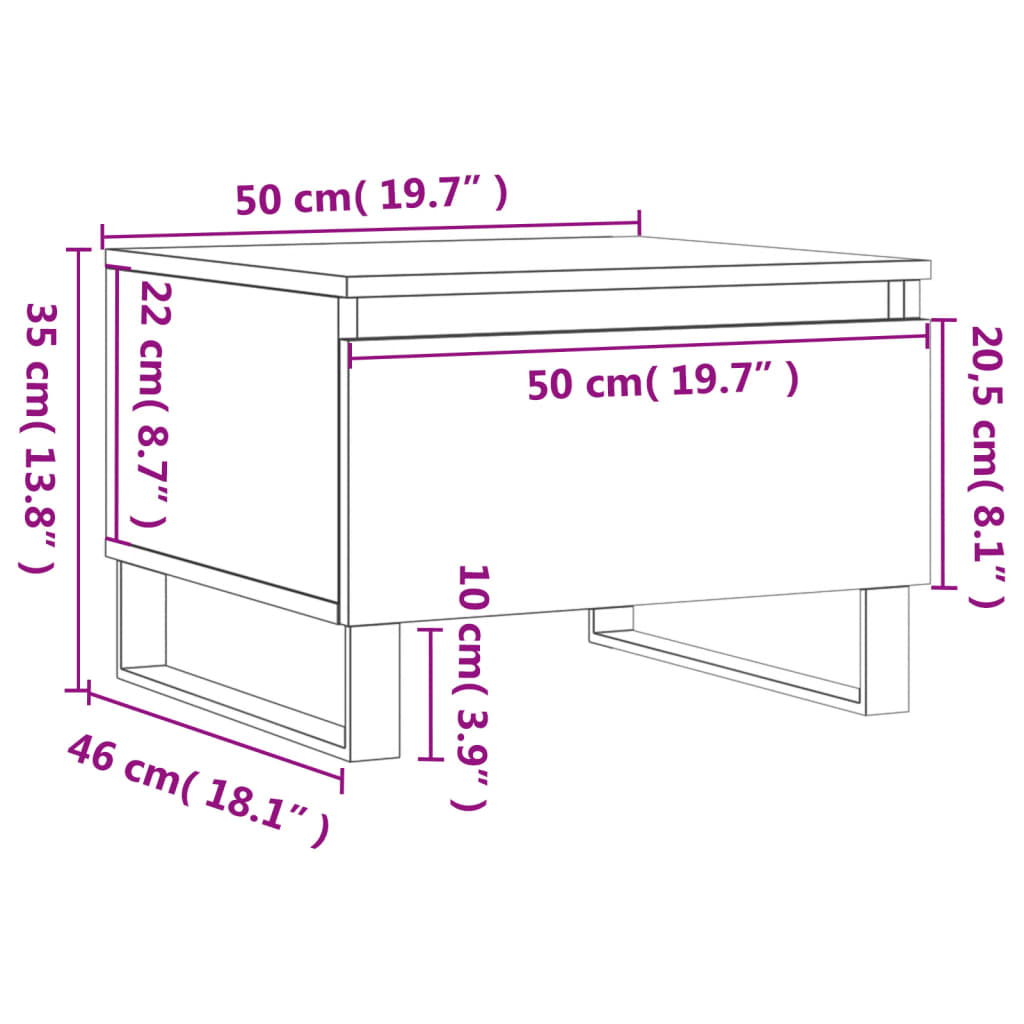 Coffee Table Tables 2 Pcs 50X46X35 Cm Engineered Wood