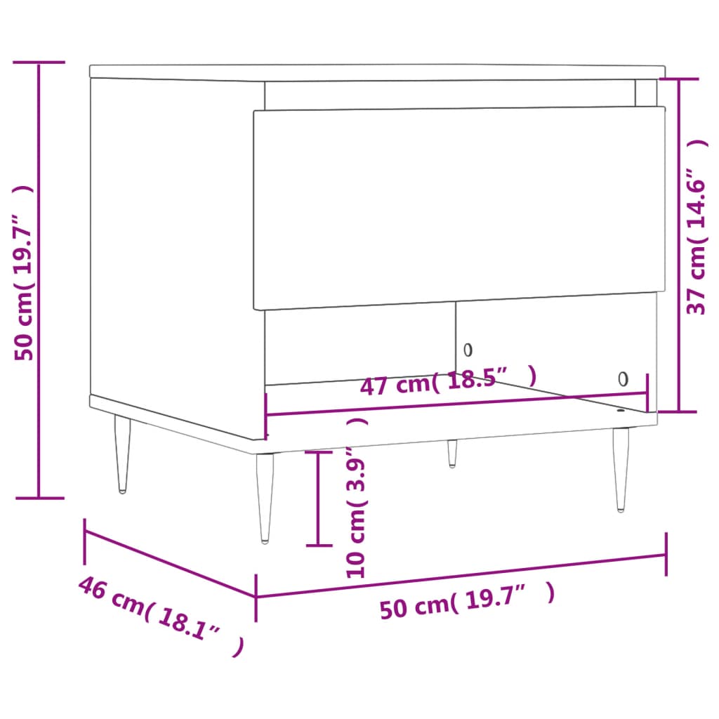 Coffee Table 50X46X50 Cm Engineered Wood