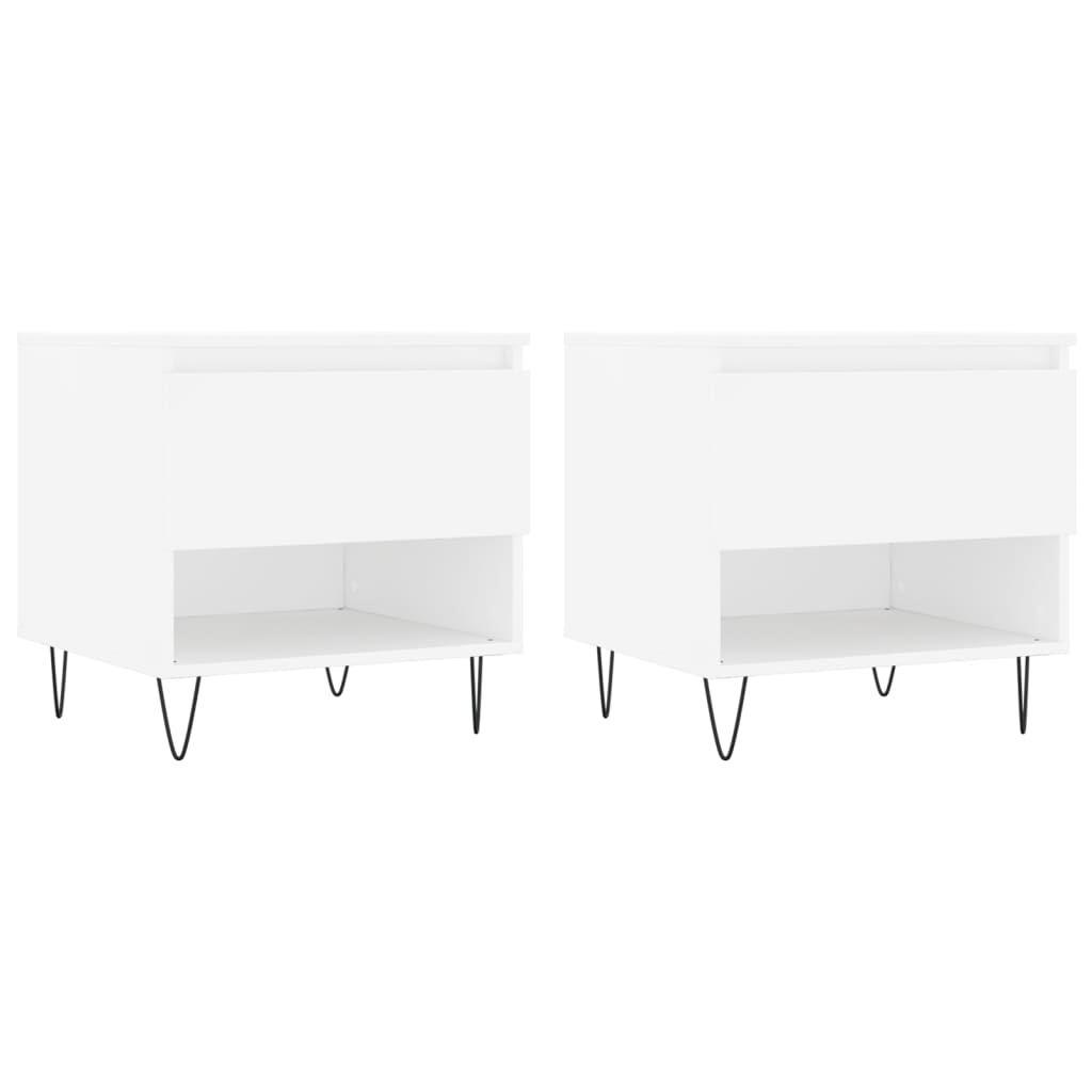 Coffee Table Black Side Drawer Storage Cabinet Bedside 50X46Cm Concrete Grey 50