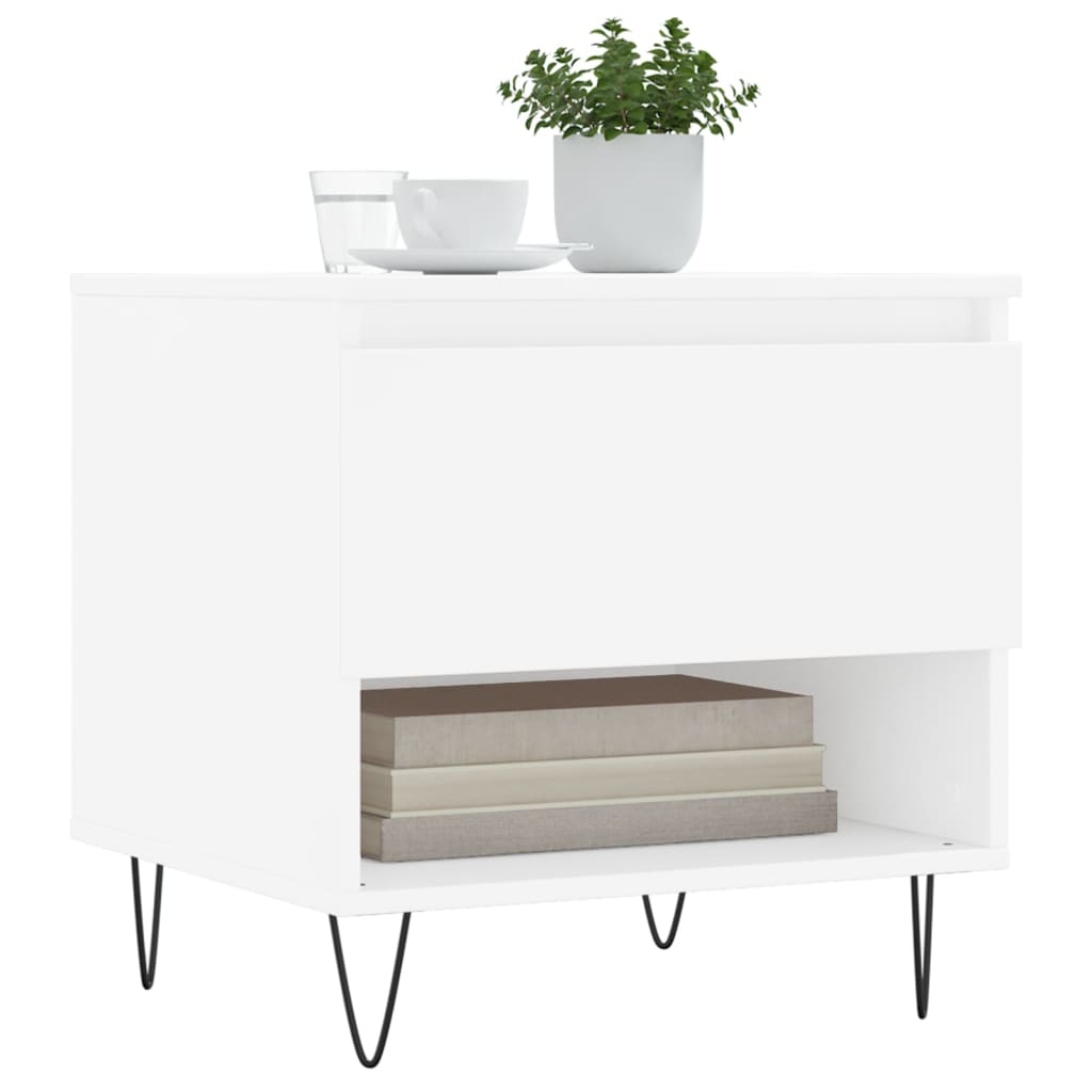 Coffee Table Black Side Drawer Storage Cabinet Bedside 50X46Cm Concrete Grey 50