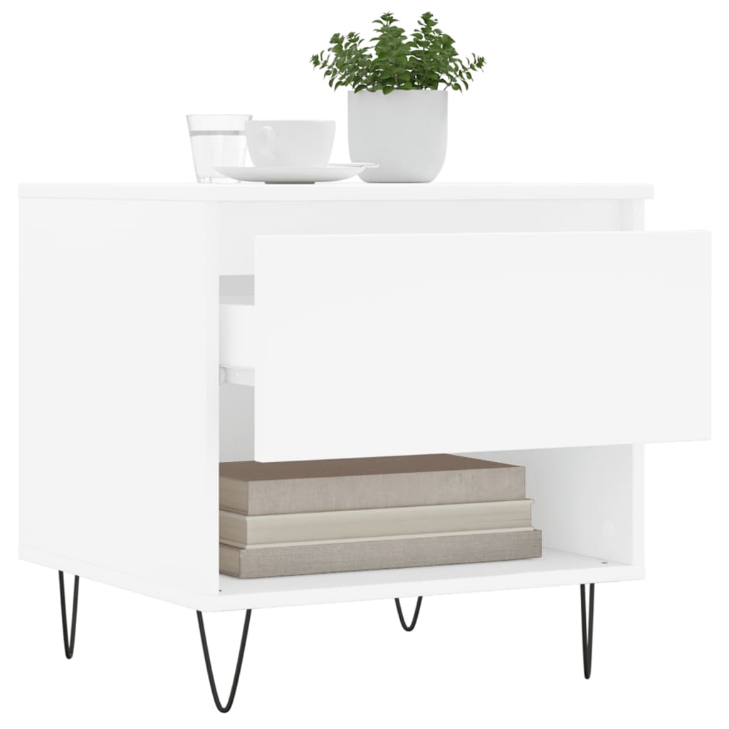 Coffee Table Black Side Drawer Storage Cabinet Bedside 50X46Cm Concrete Grey 50