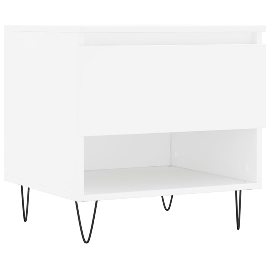 Coffee Table Black Side Drawer Storage Cabinet Bedside 50X46Cm Concrete Grey 50