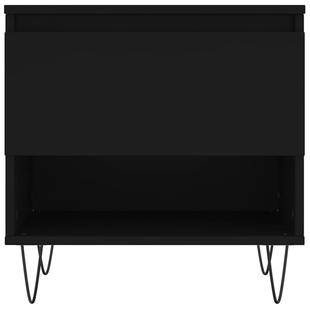 Coffee Table Black Side Drawer Storage Cabinet Bedside 50X46Cm Concrete Grey 50