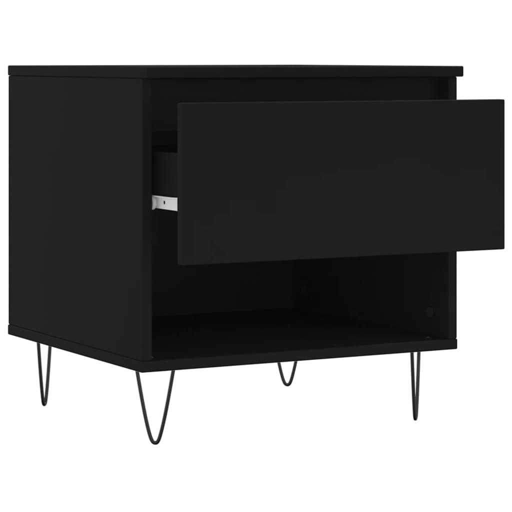 Coffee Table Black Side Drawer Storage Cabinet Bedside 50X46Cm Concrete Grey 50