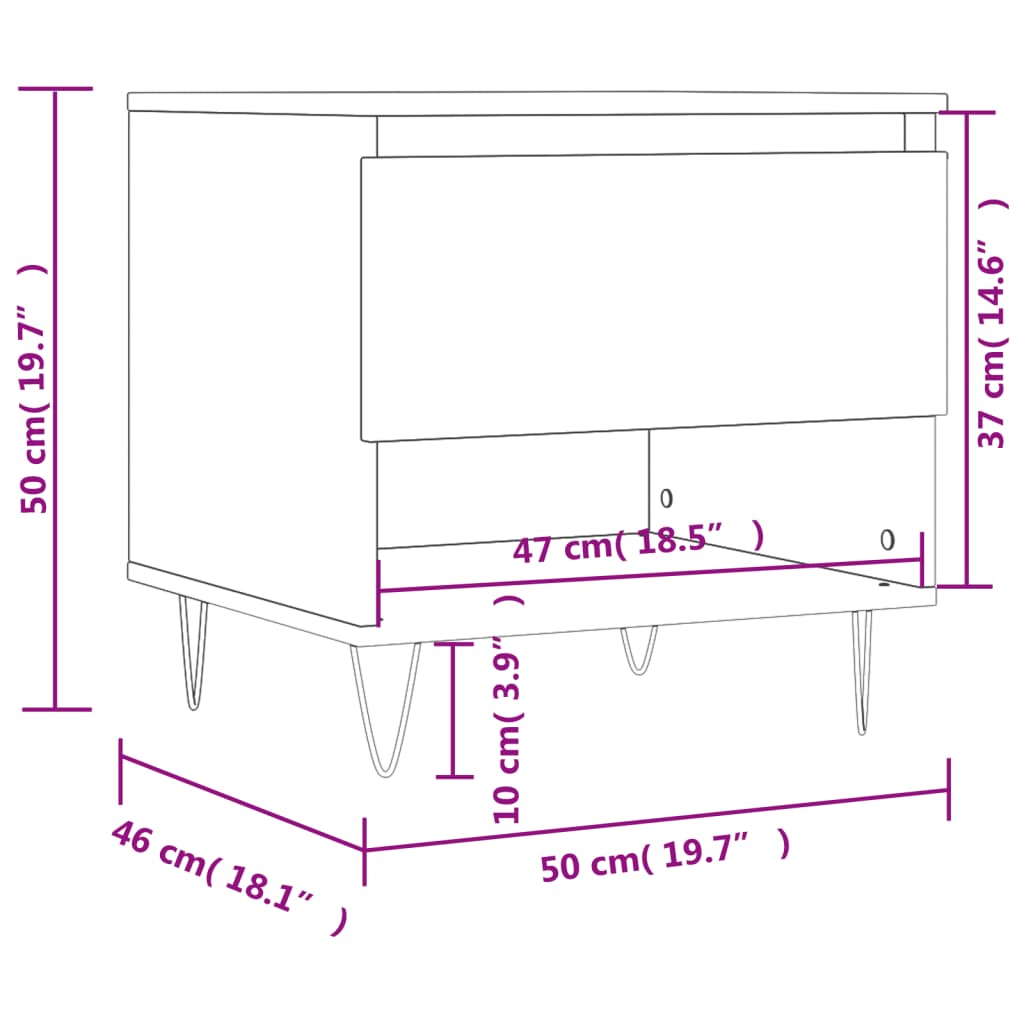 Coffee Table 50X46X50 Cm Engineered Wood