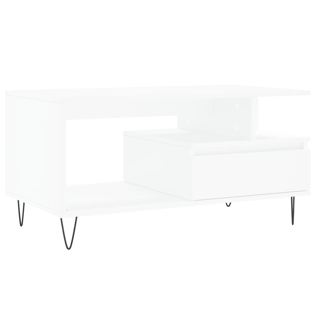 Coffee Table 90X49X45 Cm Engineered Wood Black Oak Brown Oak Smoked Oak White 90