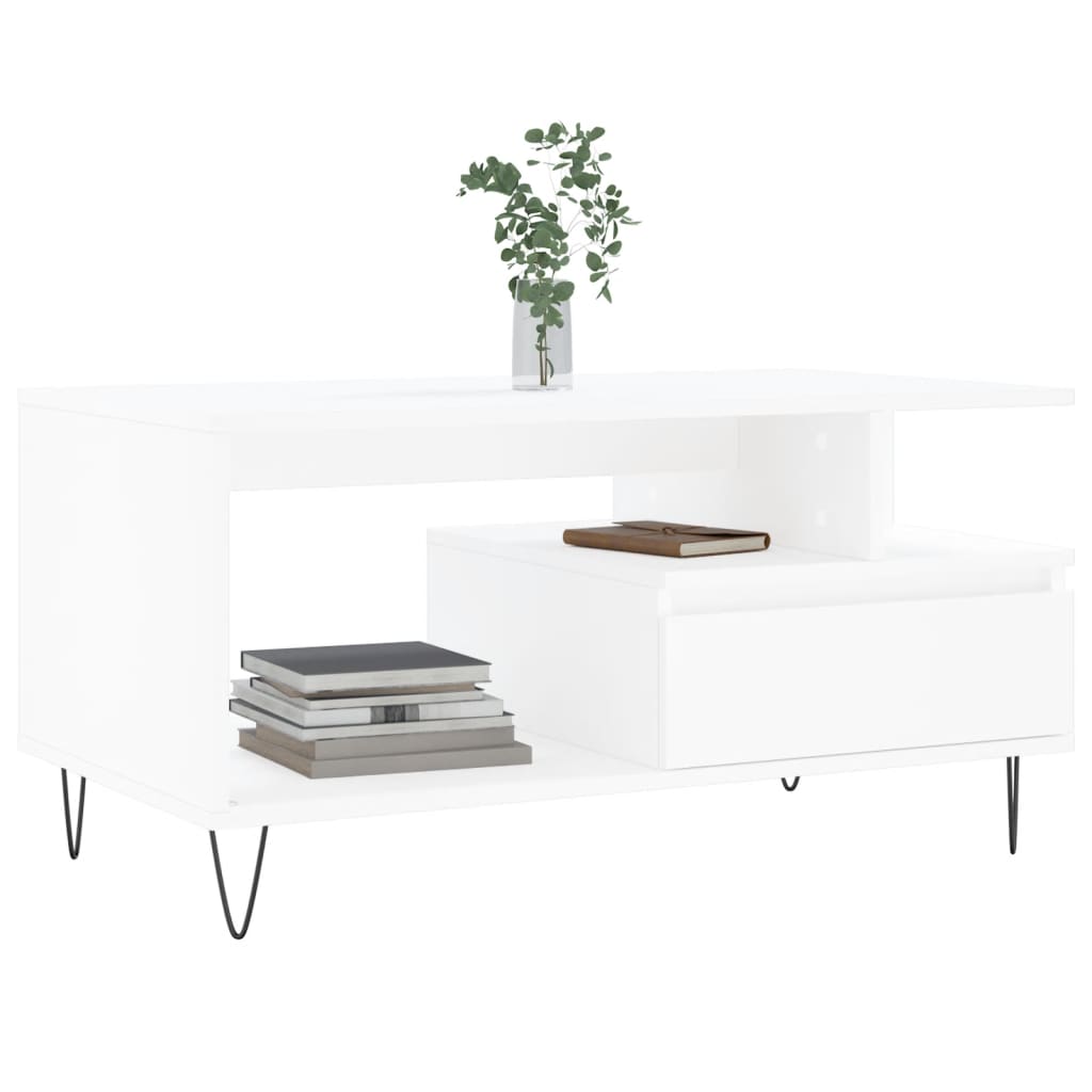 Coffee Table 90X49X45 Cm Engineered Wood Black Oak Brown Oak Smoked Oak White 90