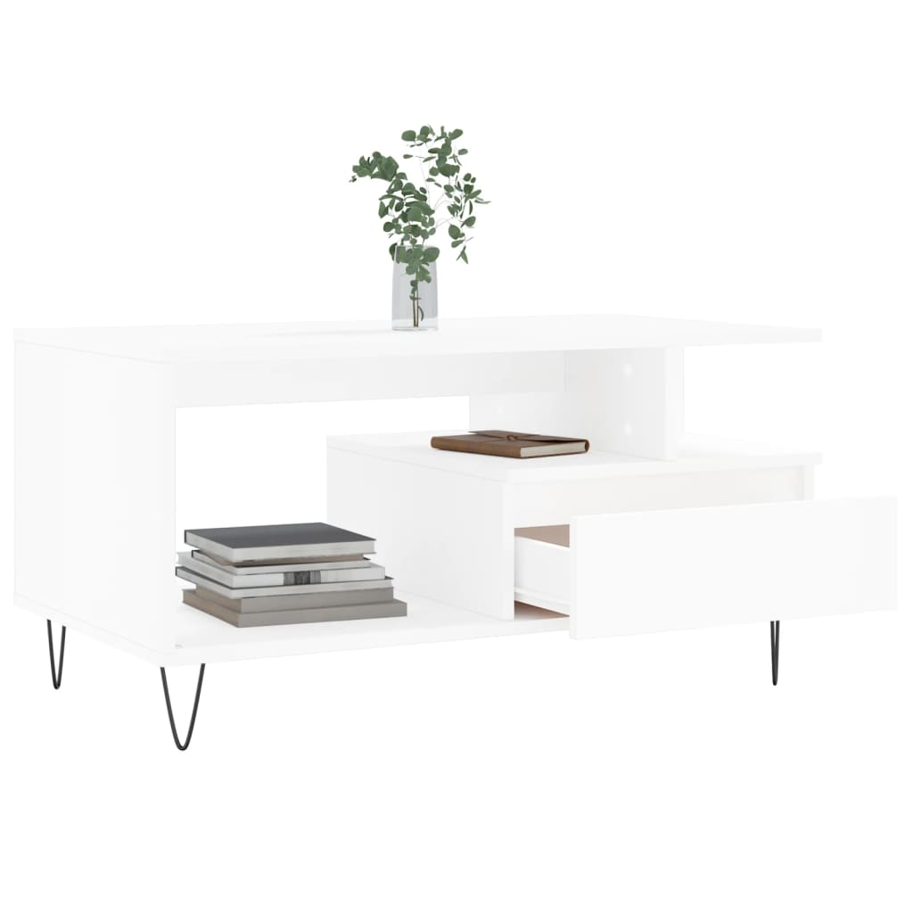 Coffee Table 90X49X45 Cm Engineered Wood Black Oak Brown Oak Smoked Oak White 90
