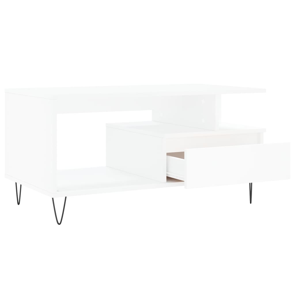 Coffee Table 90X49X45 Cm Engineered Wood Black Oak Brown Oak Smoked Oak White 90