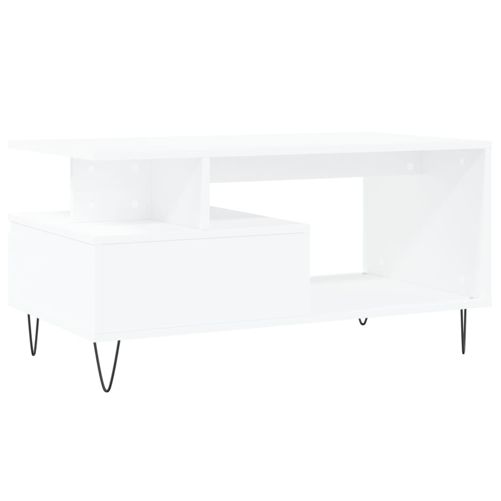 Coffee Table 90X49X45 Cm Engineered Wood Black Oak Brown Oak Smoked Oak White 90