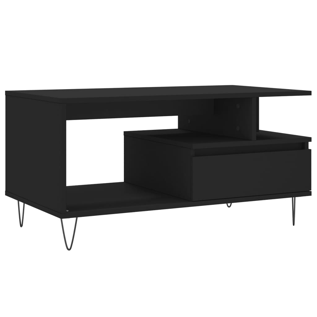 Coffee Table 90X49X45 Cm Engineered Wood Black Oak Brown Oak Smoked Oak White 90