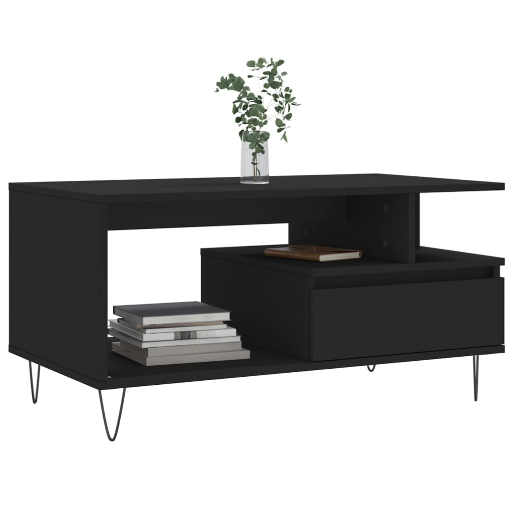 Coffee Table 90X49X45 Cm Engineered Wood Black Oak Brown Oak Smoked Oak White 90