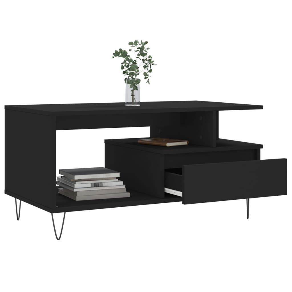 Coffee Table 90X49X45 Cm Engineered Wood Black Oak Brown Oak Smoked Oak White 90