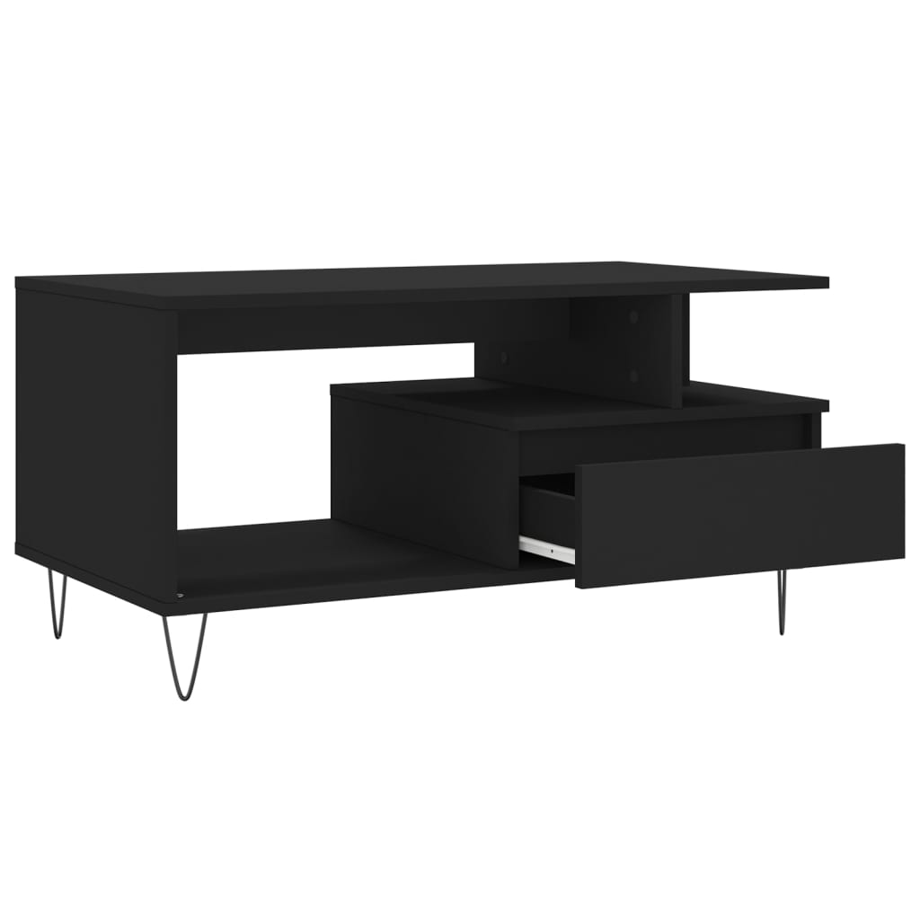 Coffee Table 90X49X45 Cm Engineered Wood Black Oak Brown Oak Smoked Oak White 90