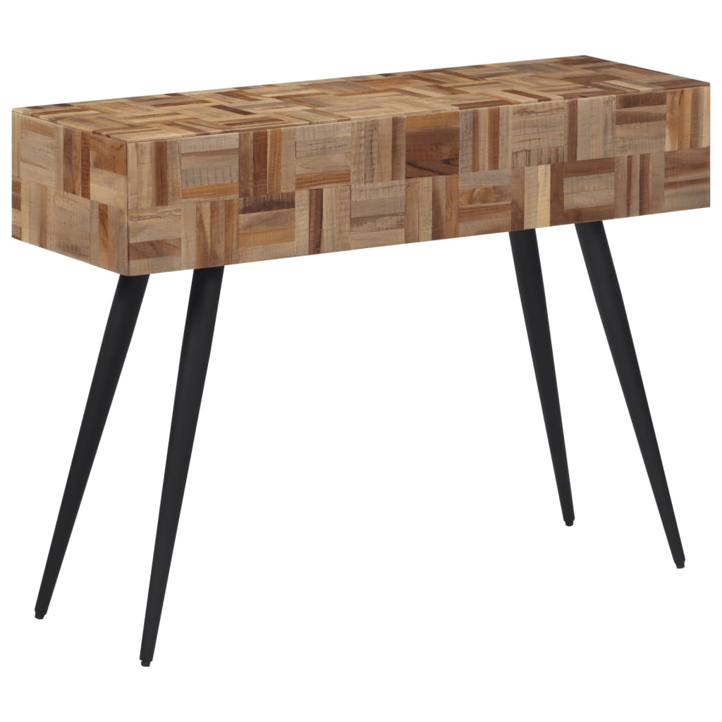 End Tables Coffee Table Grey Solid Reclaimed Teak Black And Grey Iron 55 X 55 X