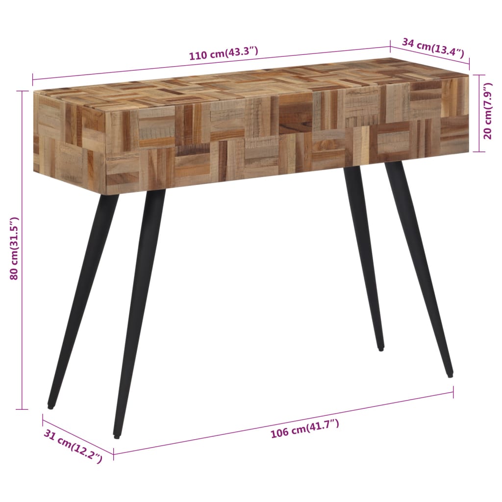 End Tables Coffee Table Grey Solid Reclaimed Teak Black and grey iron 55 x 55 x