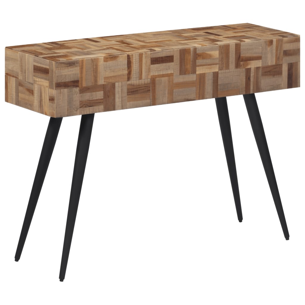 End Tables Coffee Table Grey Solid Reclaimed Teak Black and grey iron 55 x 55 x