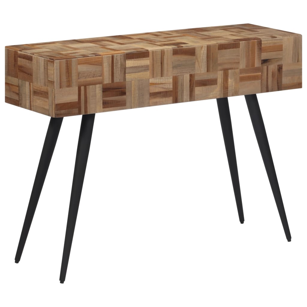 End Tables Coffee Table Grey Solid Reclaimed Teak Black And Grey Iron 55 X 55 X