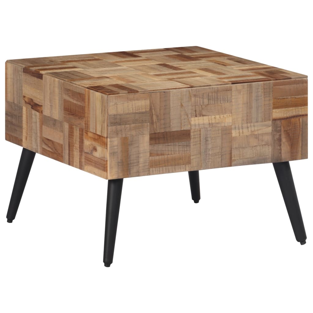 End Tables Coffee Table Grey Solid Reclaimed Teak Black and grey iron 55 x 55 x