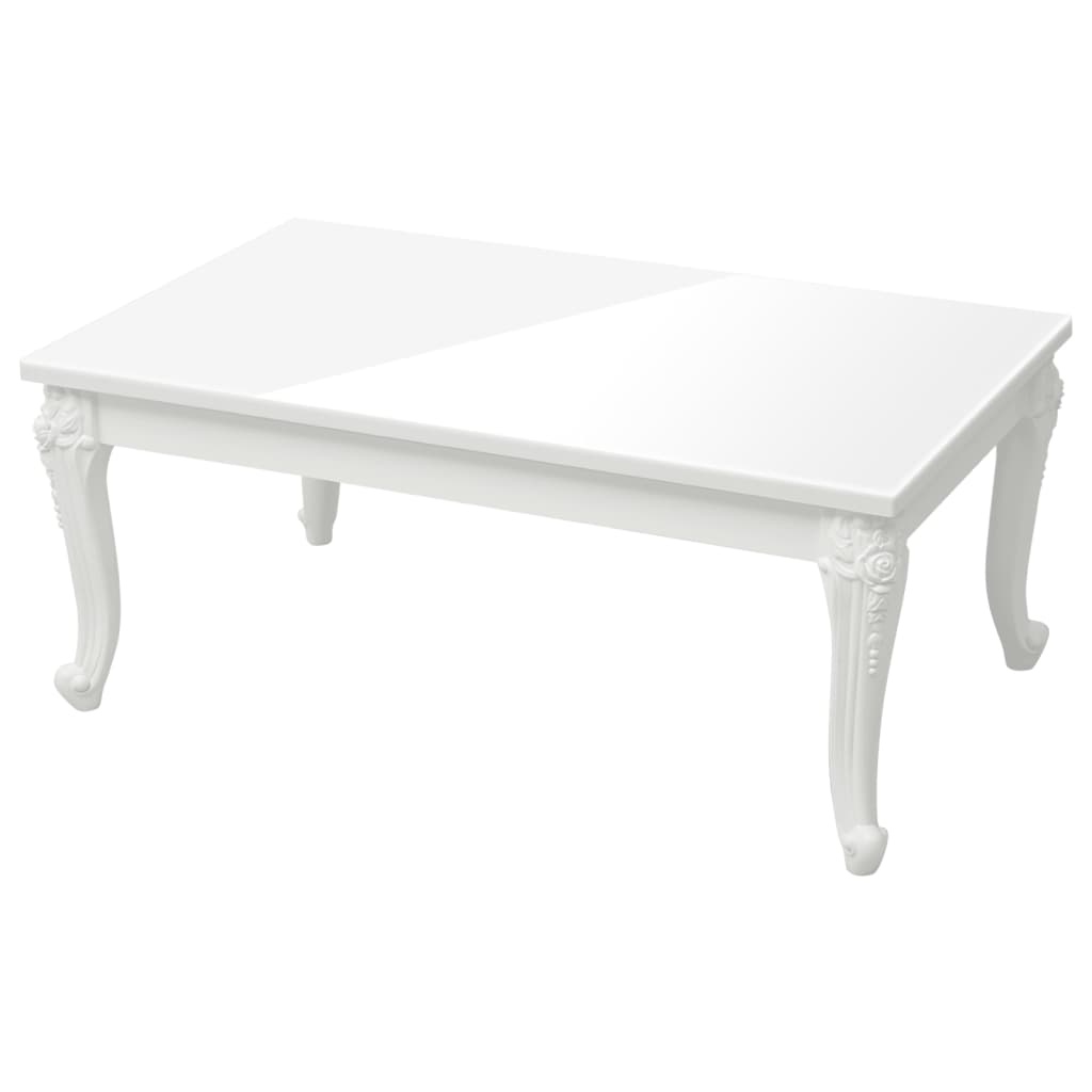 Coffee Table High Gloss White Engineered Wood
