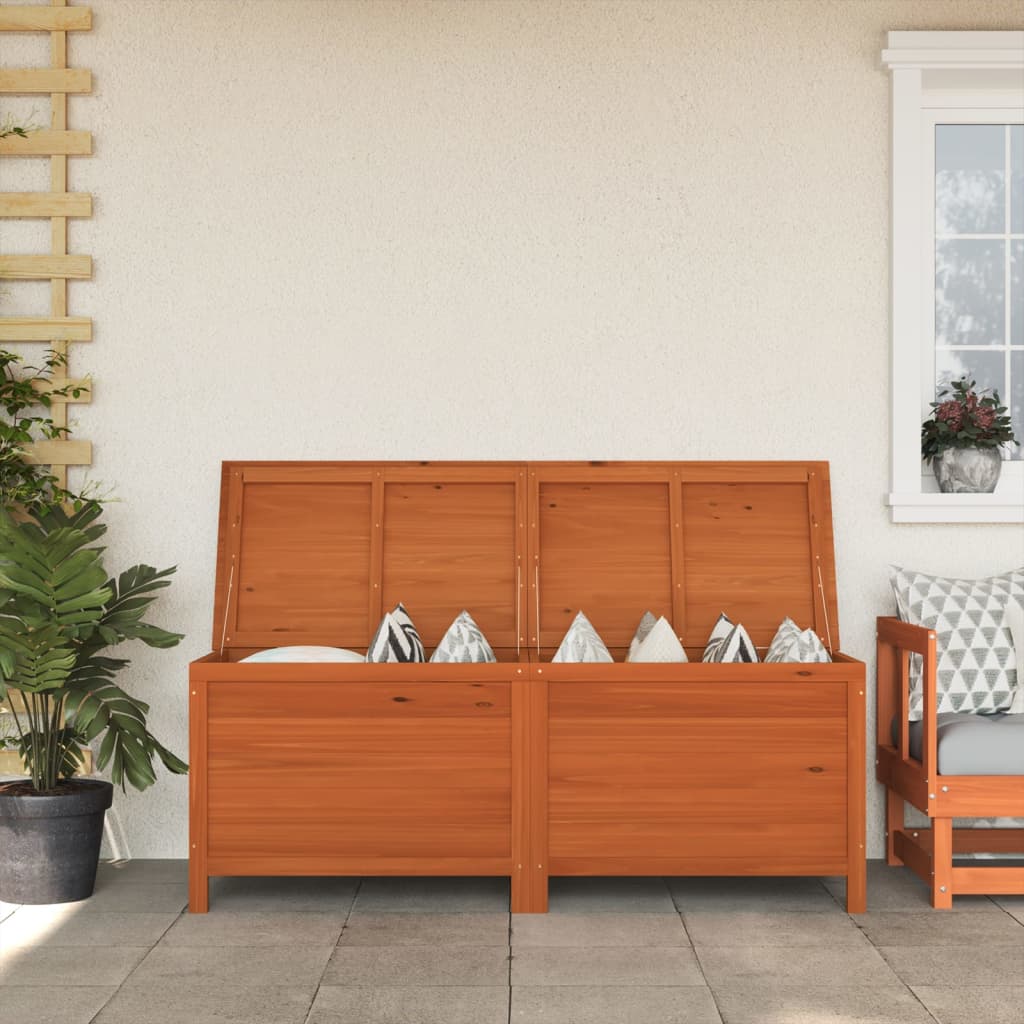 Garden Storage Box Brown Solid Wood Fir