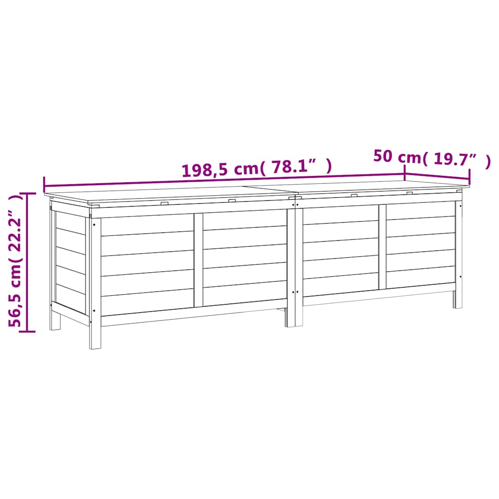 Garden Storage Box Brown Solid Wood Fir