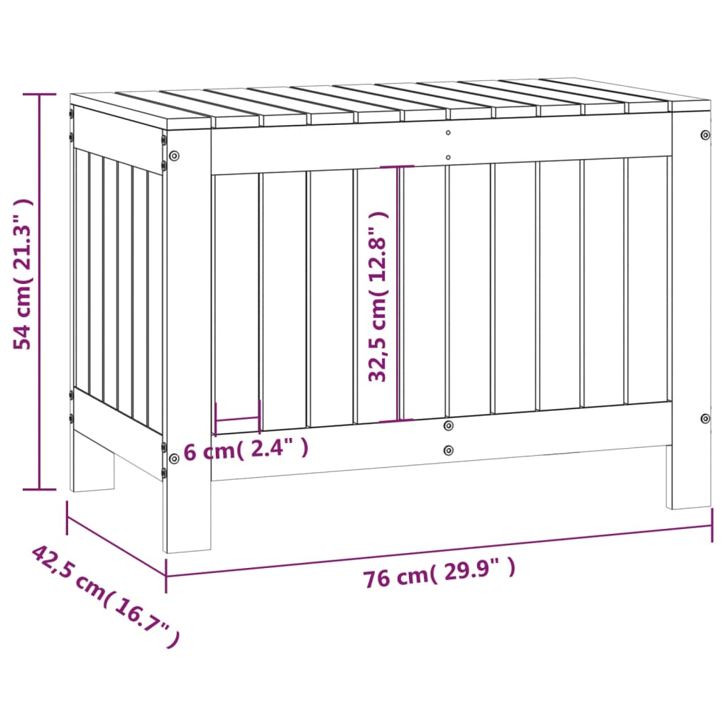 Garden Storage Box 76X42.5X54 Cm Solid Wood Pine