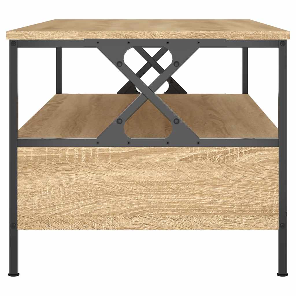 Coffee Table 100X51X45 Cm Engineered Wood Grey Sonoma Sonoma Oak Black Oak Metal