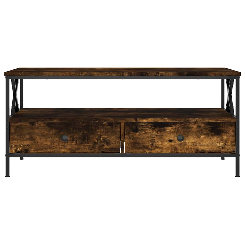 Coffee Table 100X51X45 Cm Engineered Wood Grey Sonoma Sonoma Oak Black Oak Metal