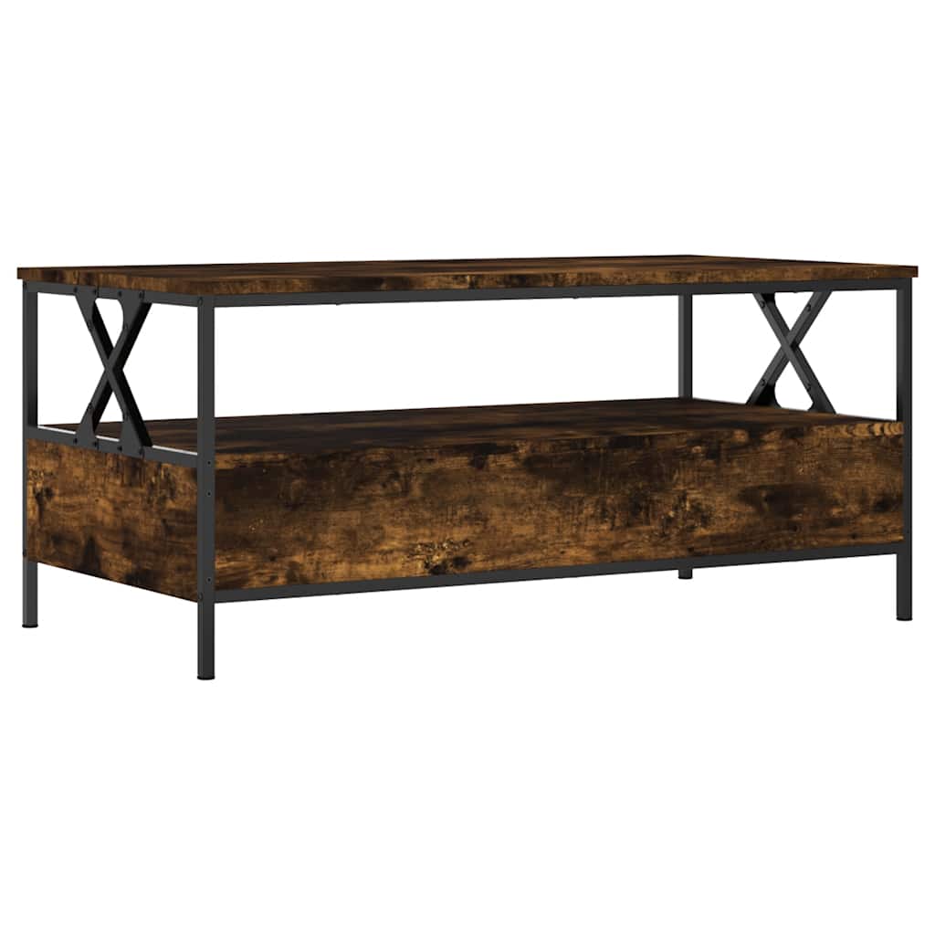 Coffee Table 100X51X45 Cm Engineered Wood Grey Sonoma Sonoma Oak Black Oak Metal