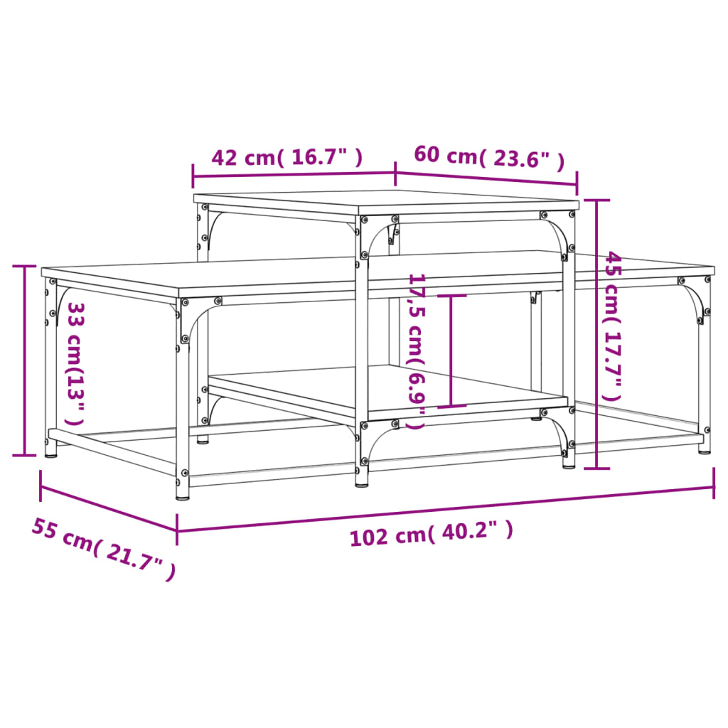 Coffee Table 102X60X45 Cm Engineered Wood