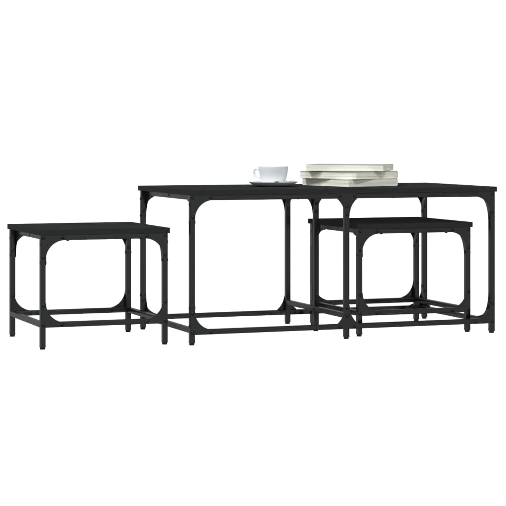 Nesting Coffee Tables 3 Pcs Engineered Wood