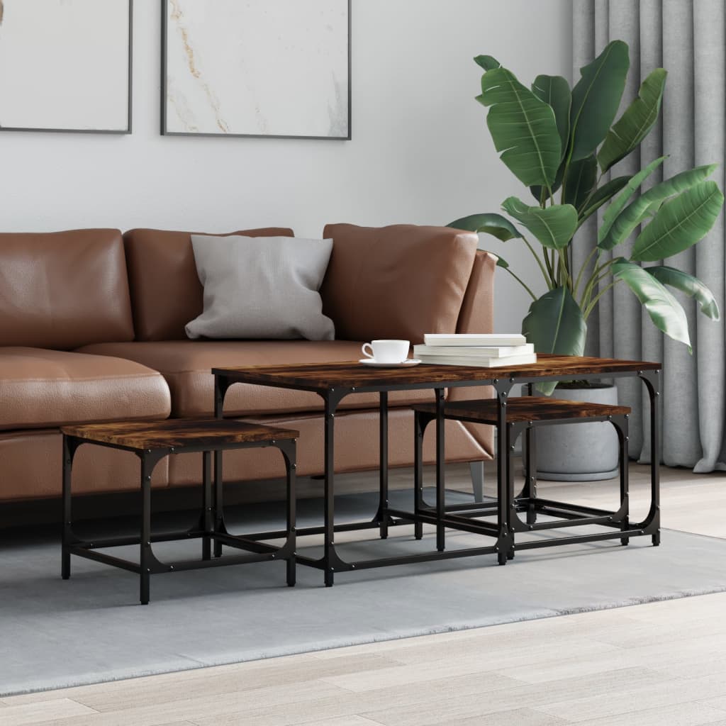 Nesting Coffee Tables 3 Pcs Engineered Wood