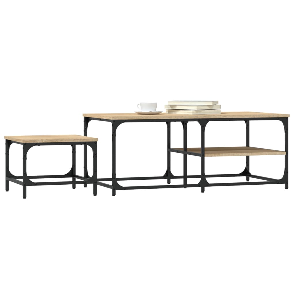 Nesting Coffee Tables 2 Pcs Engineered Wood