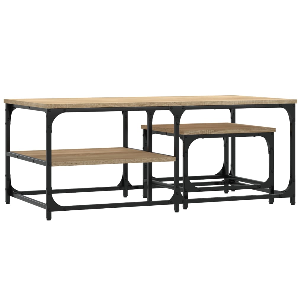 Nesting Coffee Tables 2 Pcs Engineered Wood