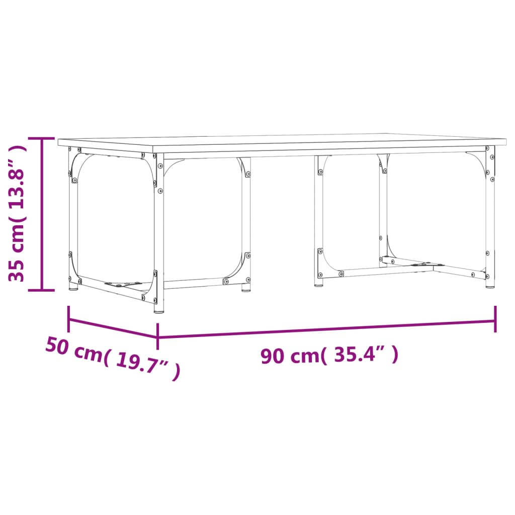 Coffee Table 90X50X35 Cm Engineered Wood