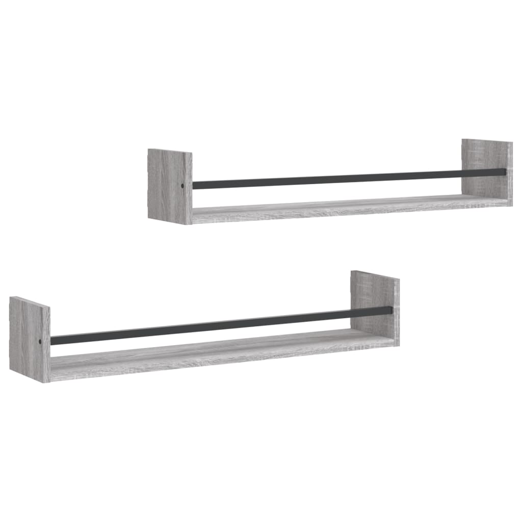 Wall Shelves With Bars 2 Pcs