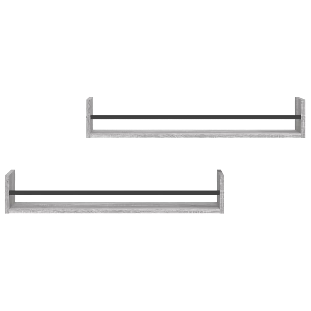 Wall Shelves With Bars 2 Pcs