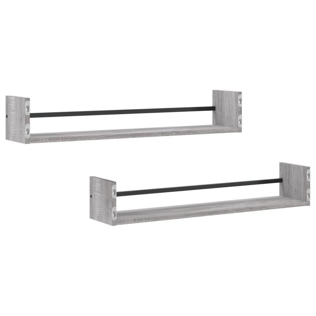 Wall Shelves With Bars 2 Pcs