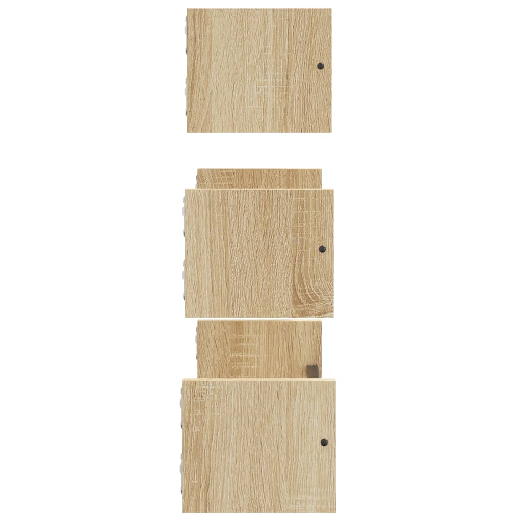3 Piece Wall Shelf Set With Bars Engineered Wood