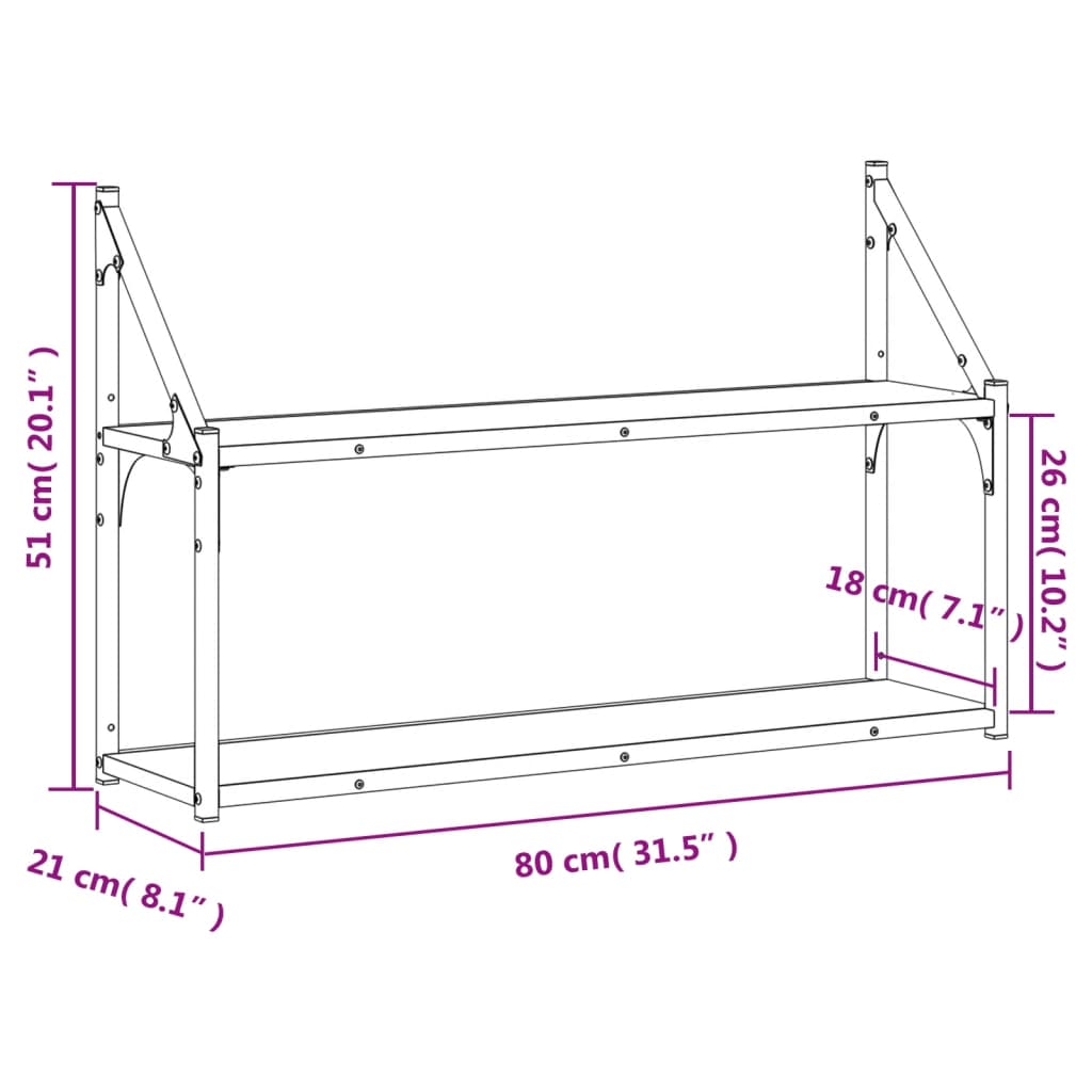 2-Tier Wall Shelf Engineered Wood