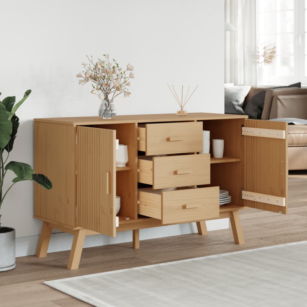Sideboard Olden 114X43X73.5Cm Solid Wood Pine