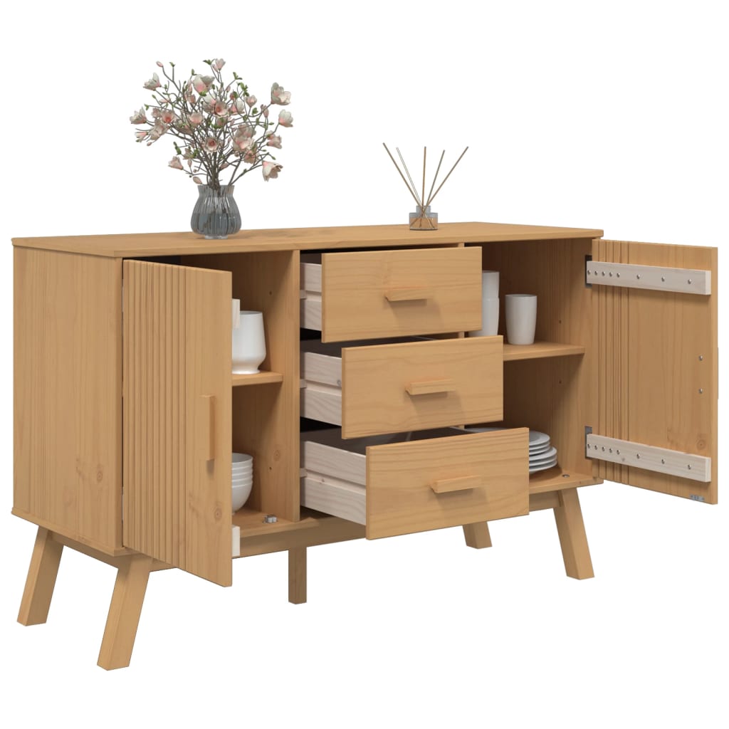 Sideboard Olden 114X43X73.5Cm Solid Wood Pine