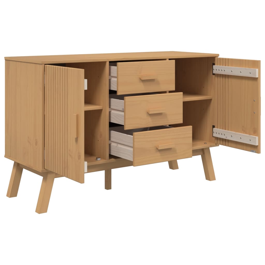Sideboard Olden 114X43X73.5Cm Solid Wood Pine