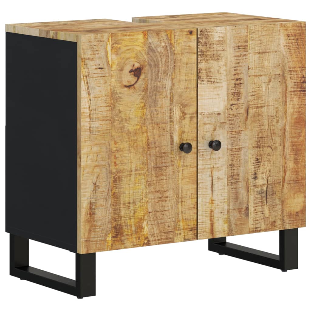 Bathroom Furniture Set Rustic Solid Mango Wood 4 Piece Vanity Cabinet Storage 62