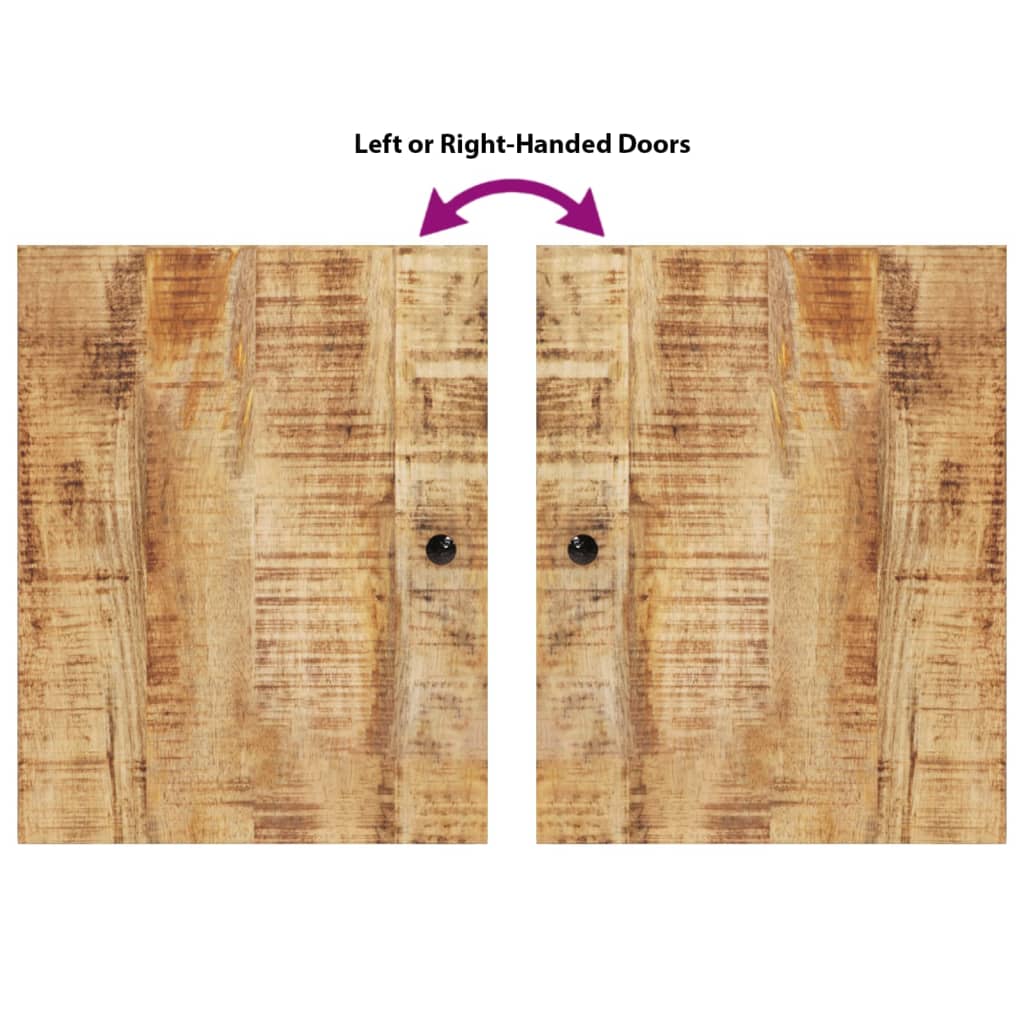 Bathroom Furniture Set Rustic Solid Mango Wood 4 Piece Vanity Cabinet Storage 62