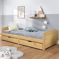 Day Bed With 2 Drawers Without Mattress Irun White&Pink 90X200 Cm